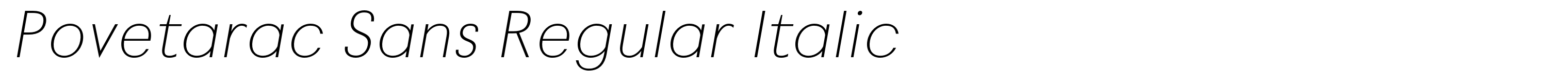 Povetarac Sans Regular Italic